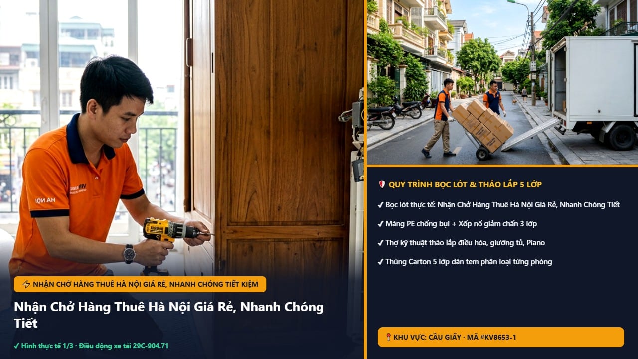 Nhận Chở Hàng Thuê Hà Nội Giá Rẻ, Nhanh Chóng Tiết Kiệm - Nhận Chở Hàng Thuê Hà Nội Giá Rẻ, Nhanh Chóng Tiết Kiệm – Bảng Giá 2026 | Kiến Vàng Cầu Giấy (Hình thực tế 1 - Mã #KV8653-1)