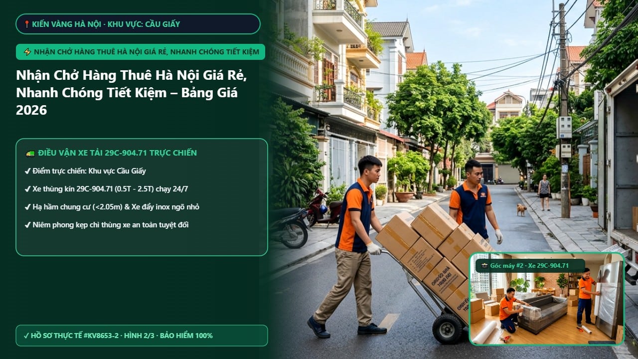 Nhận Chở Hàng Thuê Hà Nội Giá Rẻ, Nhanh Chóng Tiết Kiệm - Nhận Chở Hàng Thuê Hà Nội Giá Rẻ, Nhanh Chóng Tiết Kiệm – Bảng Giá 2026 | Kiến Vàng Cầu Giấy (Hình thực tế 2)