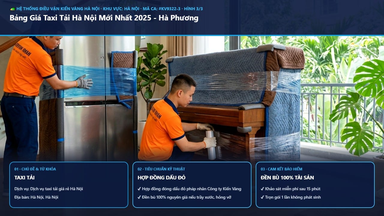 taxi tải - Bảng Giá Taxi Tải Hà Nội Mới Nhất 2025 - Hà Phương | Kiến Vàng Hà Nội (Hình thực tế 3 - Mã #KV9322-3)